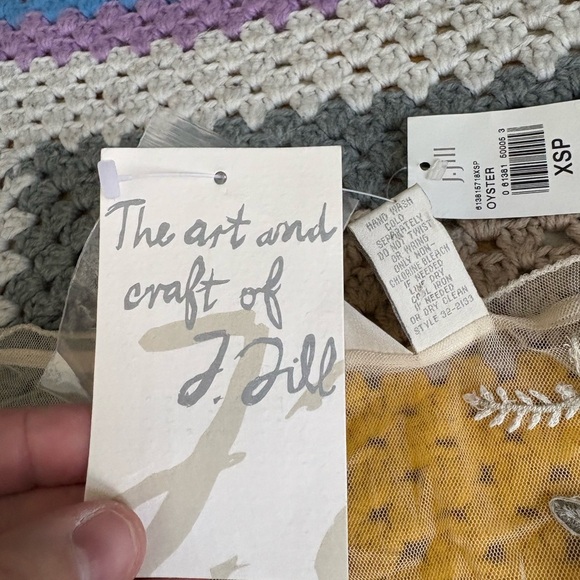 J. Jill Sheer Floral Embroidered Blouse - Cream - Picture 6 of 13